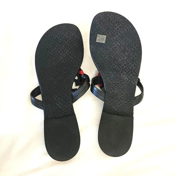 TORY Burch Black Leather Miller Sandals size 9M Style #3964 / S/N 44229 - Picture 6 of 8